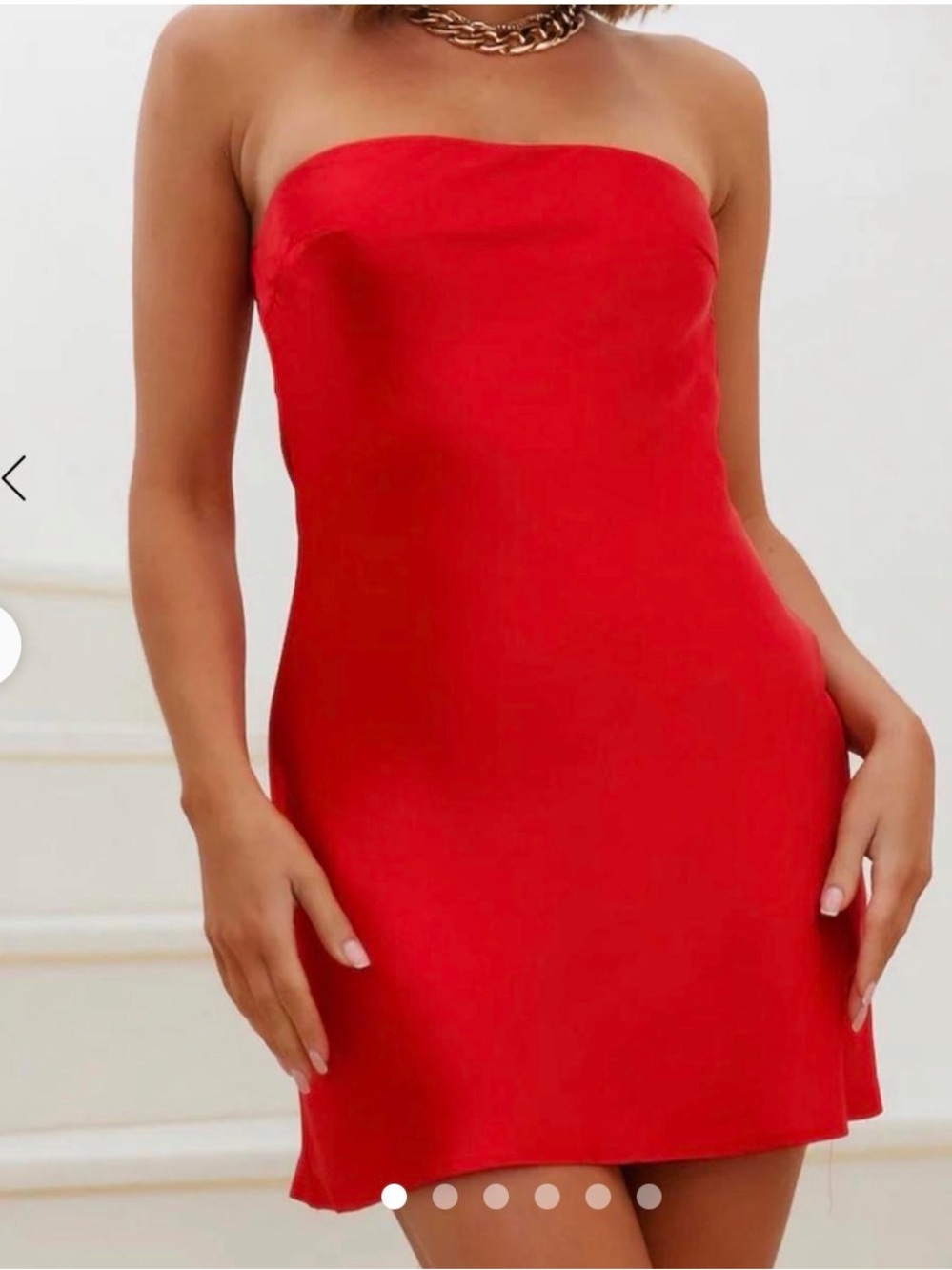 Hello Molly Red Strapless Satin Mini Dress